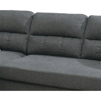 Reversible Sectional Sofa Set Chaise Pillows Plush Cushion Couch Nailheads