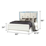 Modern Style 5 Pc King Upholstered Bedroom Set Made with Wood