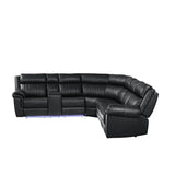 Modern Black Recliner Sectional Sofa