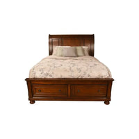 Queen 4 Piece Bedroom Set Made With Wood in Dark Walnut，For Bedoom