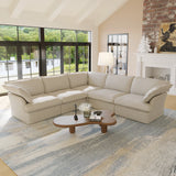 L Shape Corner Sectional Couch  Breathable Linen Cloud Couches  Sectional Sofas for Living Room