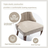 Dining Chairs Set of 4，Linen Channel Tufted Kitchen Dining Room Chair