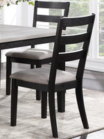 5pc Dining Set Kitchen Dinette Wooden Top Table and Chairs Upholstered Cushions Seats Ladder Back