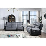 Reclining Sofa and Loveseat Set in Grey