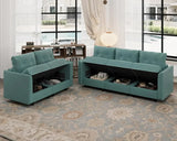 Sectional Sofa Set Convertible Loveseat and Chaise Couch Sleeper with Storage Seats for Living Room