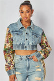 winter fashion print color matching denim jeans