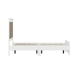 Bedroom Set, 4-Piece Collection, Platform Bed with Wooden Strip Decor, Storage Nightstand & Dresser