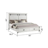 Modern Style 5 Pc King Bedroom  Wood in Antique White