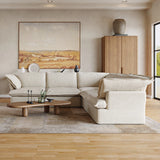 L Shape Corner Sectional Couch  Breathable Linen Cloud Couches  Sectional Sofas for Living Room