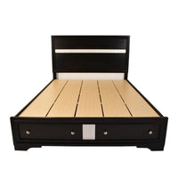 Matrix King 6 PC Storage Bedroom Set in Black made with Wood Bedroom Furniture Set