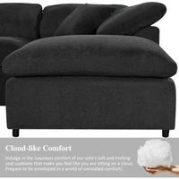 Sofa Couch Set, Modern Convertible U Shaped Sectional Couch Large 7 Seater Chenille Corner Sofa with Ottoman