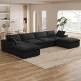 Sectional Sofa with 2 Storage Ottomans 160.6" Down Filled Comfort U Shaped Sofa
