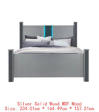 Bedroom Set - Silver Finish, Elegant & Stylish Design, Modern Bedroom Furniture Set