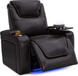 Home Theater Seating Living Room 400 lbs Capacity  Italian Leather Power Recliner Powered Head