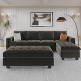 4-Seat  Sectional Sofa with Reversible Chaise L Shaped Sofa Couch Furniture Sets Sectional Couch with Ottoman