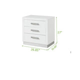 4-Pc LED Bedroom Set, Wood, Milky White Finish