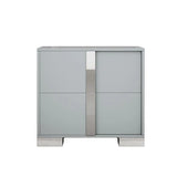 4-Pieces Bedroom Sets Queen Size Upholstered Bed with LED Lights, Mirrored Nightstands and Dresser