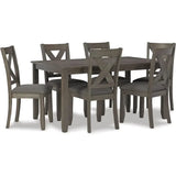 Dining Room Sets, Include Table and 6 Chairs, Gray