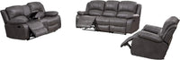 3PC Bonded Leather Reclining Sofa Chair Set Living Room Set Sofa Loveseat Glider Chair