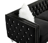 Sofa Set, Velvet Crystal Buckle Upholstery Sofa, Crystal Feet, Removable Cushion