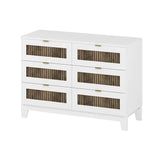 Bedroom Set, 4-Piece Collection, Platform Bed with Wooden Strip Decor, Storage Nightstand & Dresser