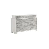 Modern Style Queen 5PC Bedroom Set, White Wood