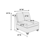 Living Room Furniture Corner Sectional Couch Grey Linen Like Fabric 3x Corner Wedge 2x Armless Chairs