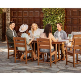 Lakeside Dining Set, Table and Chairs, 5-Piece, HDPE Outdoor Patio Furniture, Fade-Proof, Mahogany
