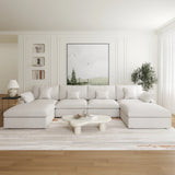 Modular Sectional Sofa for Living Room 160" Cloud Couch Down Filled U Shaped Couch with Ottoman Modern