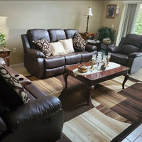 3 Piece Faux Leather Reclining Living Room Set