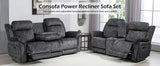 Power Reclining Living Room Set with Adjustable Headrest, Power Reclining Sofa and Loveseat Set with USB