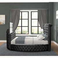 Modern Style Crystal Tufted King 4PC Bed room set Made with wood in Gray ,Main Color: Gray