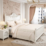 Style Double Bed Modern Elegant White Superking Bed King Size Bedroom Furniture Luxury