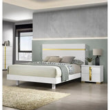 Modern 3-Piece Bedroom Set, Full Size Bed with LED, 2 Nightstands, Mattress Ready Furniture