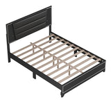 3-Pieces Bedroom Sets Queen Size Upholstered Bed with LED Lights, Nightstands and Dresser