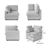 Sectional Sofas Modern Cloud Couch Chenille L-shaped Modular Sectional Sofa for Living Room 3 Seats Couch