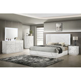 Queen 5-Piece Bedroom Set – Modern Design with Lacquer Finish, Geometric Accents