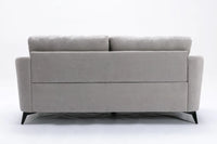 Gray Velvet Fabric Sofa Loveseat Living Room Set
