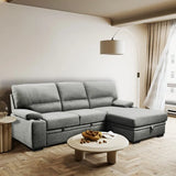 sofa bed with storage and cup holder in a luxurious living room, gray