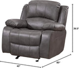 3PC Bonded Leather Reclining Sofa Chair Set Living Room Set Sofa Loveseat Glider Chair