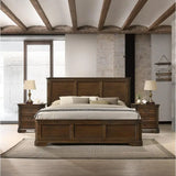 3-Piece Wood Bedroom Set with Queen Panel Bed and 2 Nightstands