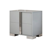 4-Pieces Bedroom Sets Queen Size Upholstered Bed with LED Lights, Mirrored Nightstands and Dresser