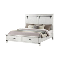 Modern Style 5 Pc Queen Bedroom Set Made with Wood in Antique White