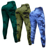 3 Piece Workout Leggings Sets for Women High Waisted Tie Dye Gym Scrunch Butt Lifting Seamless Yoga