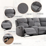 EBELLO Fabric L-Shaped Reclining Large Corner Sofa Sectional Sofa Couch for Living Room