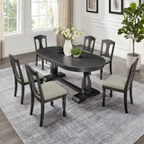 table+6 chairs, a 94.06 inch expandable wooden dining table, and six cushioned dining chairs