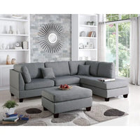 modern style3-piece living room furniture set for 6-8 people,with five pillows and three throw pillows