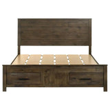 Rustic Golden Brown Eastern King Storage Bed with Drawers