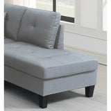 Segmented sofa set, footstool with storage, plush cushion sofa, gray linen sofa
