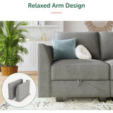 Couch Living Room Sofa with Storage Seat Reversible, Oversized Sleeper Sectional Sofas Set, Modular Sectional Sleeper